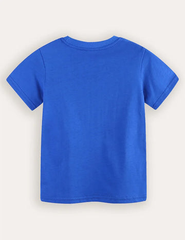 Construction Car Printed Short Sleeve T-Shirt